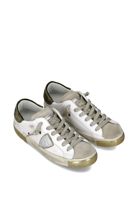 Sneaker Prsx in Bianco, Oro e Marrone PHILIPPE MODEL | PRLDXE07
